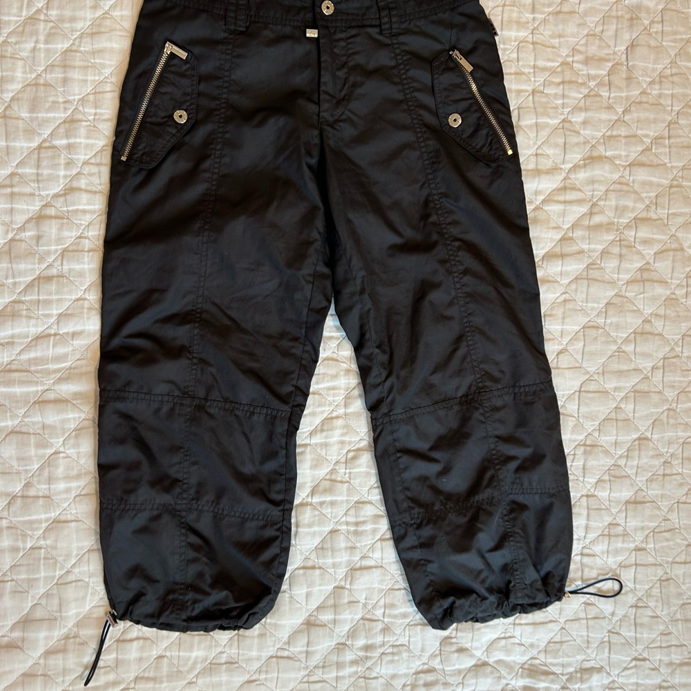 Y2k Black Bebe Sport Deadstock Cargo Capris Women Pants Size Xs